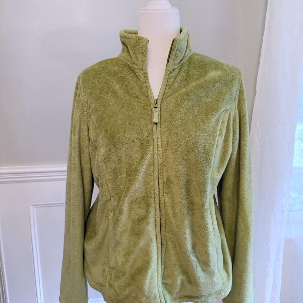 Telluride Clothing Co. Sage Green Full Zip Plush Fleece Jacket Women's L - Picture 4 of 16